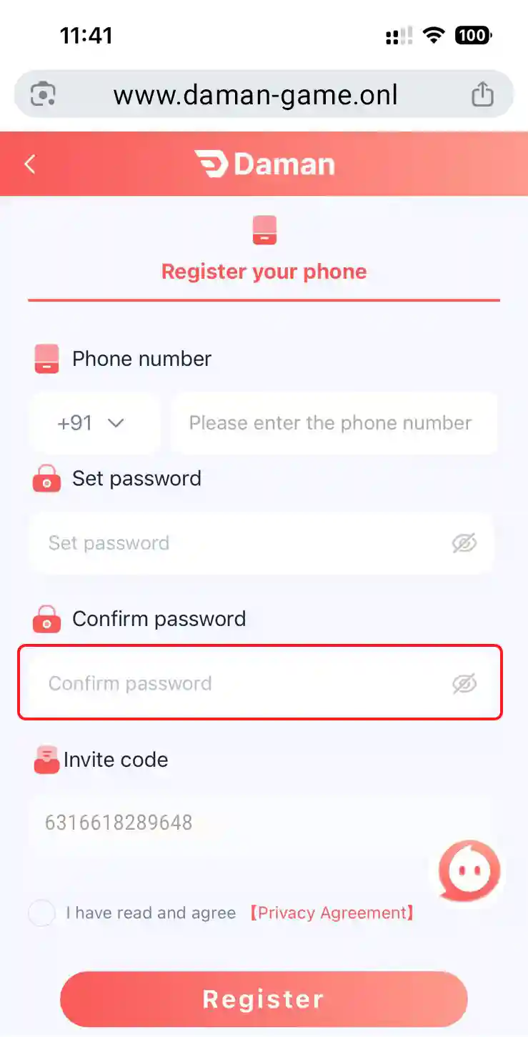 how to register daman game step 04