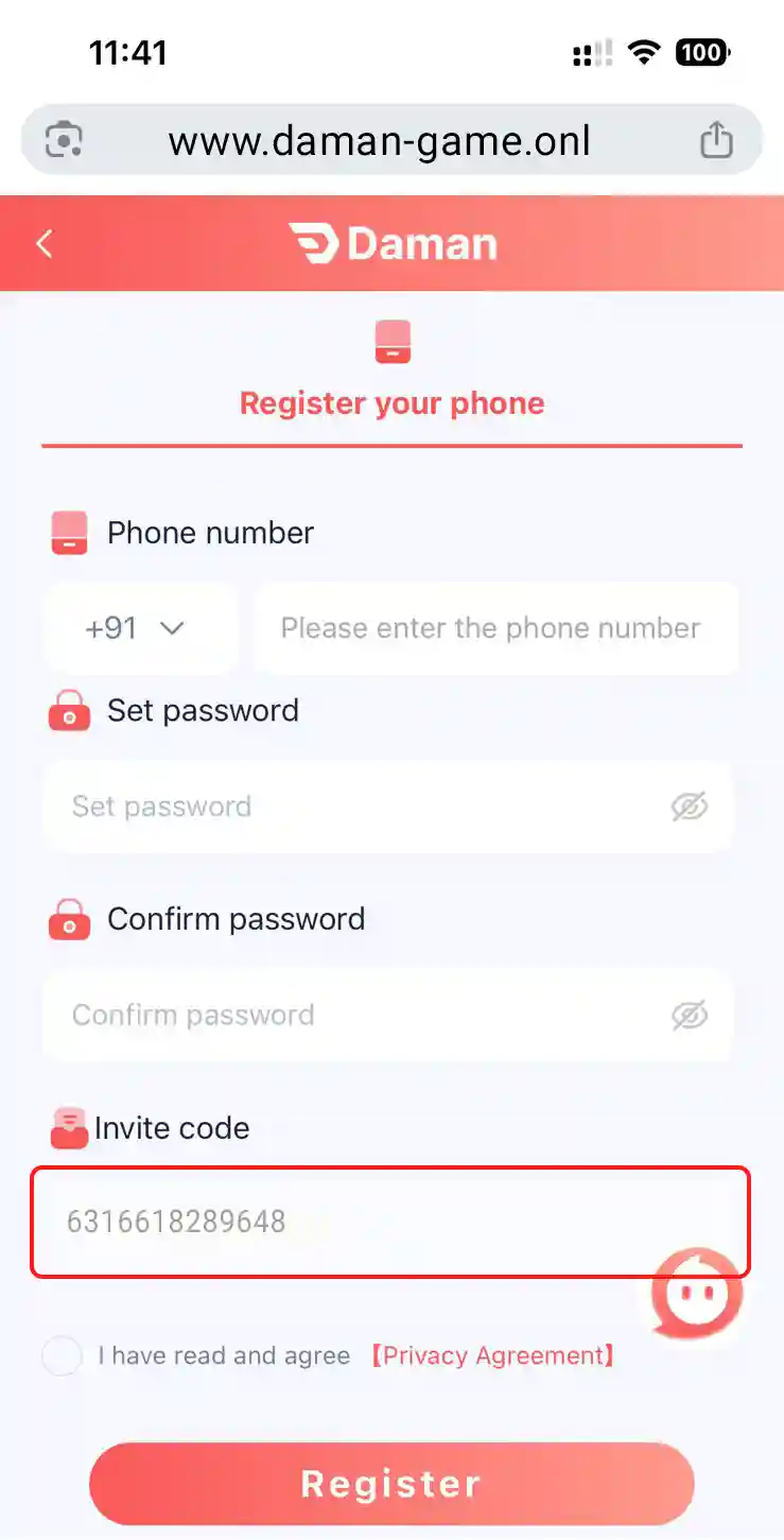 how to register daman game step 05
