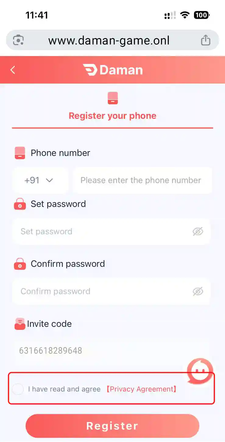 how to register daman game step 06